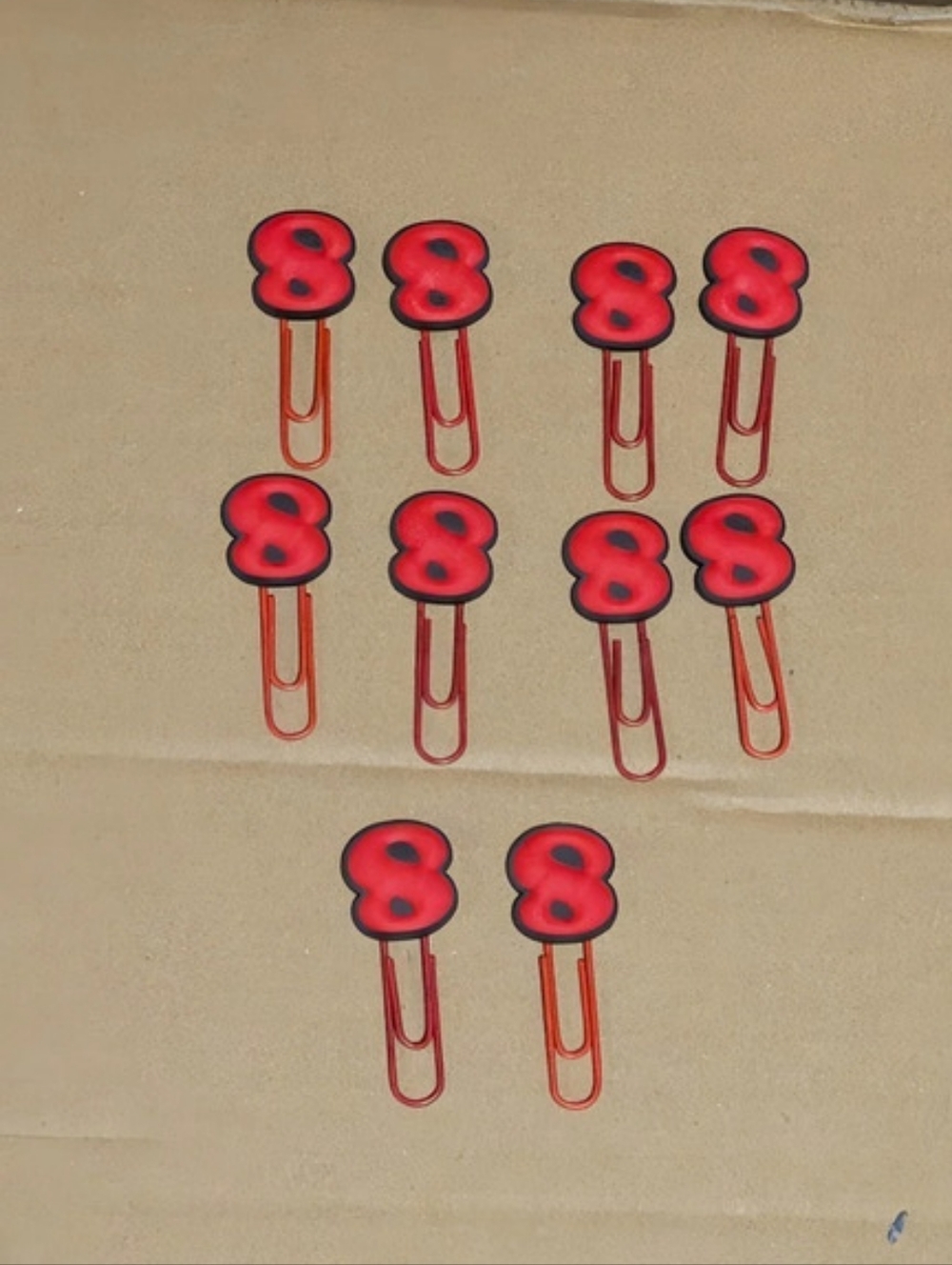 New 10 Pcs Number 8 Bookmark Clips